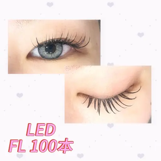 LEDエクステ/フラットラッシュ100本🎀/トリートメントコーティング付き✨️オフ無料🌟