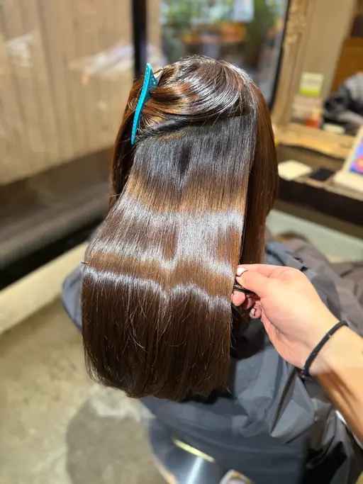 【雨の日限定】髪質改善ストレート+カット+トリートメント