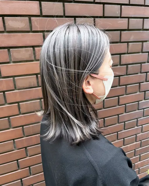 フルハイライトカラー(テストのモデル)ボブヘアの方