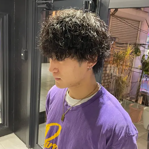 【11月平日限定✨】メンズカット+メンズパーマ+トリートメント(どのパーマ、スキンフェード可)⚠️針金、アイロンパーマ❌