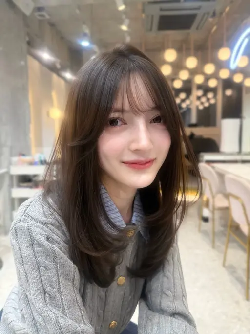 【11月限定✨】韓国風カット＋カラー＋3ステップTR【口コミ投稿で】超音波アイロン付き/髪質改善/暖色