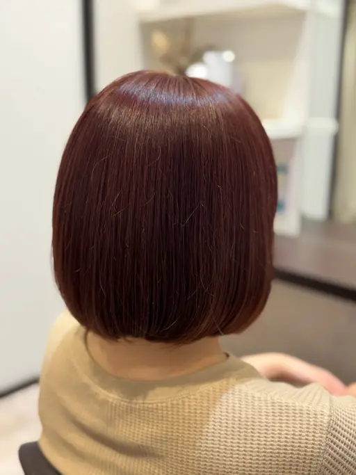 🧡秋冬トレンド🧡　うる艶暖色カラー＋カット✂️