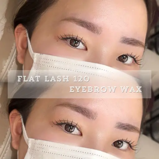 【マツエク×眉毛】フラット120本(オフ込)＆眉パ or 眉wax