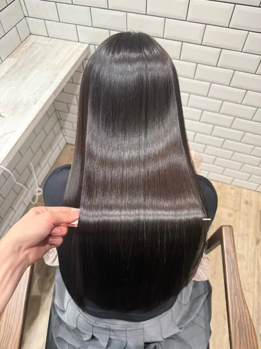 【お得なフルコースメニュー】髪質改善ストレート+フルカラー+メンテナンスカット¥34200→¥25000