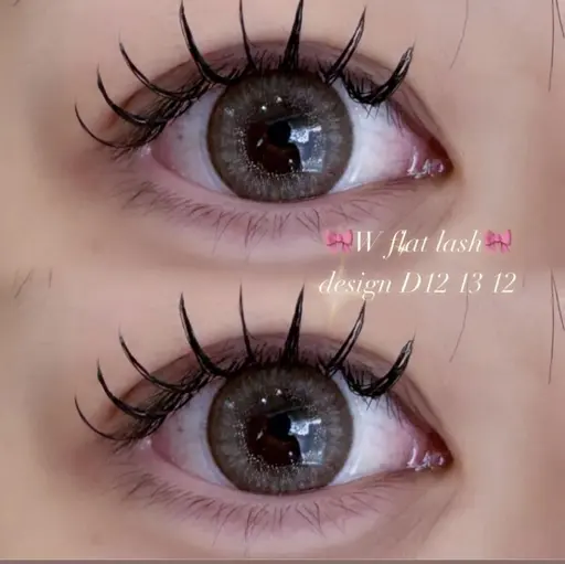 🎀平日限定🎀Wフラットラッシュ120本【束感☆韓国風マツエク】 ✨オフあり✨