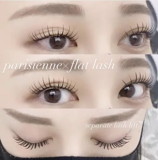 🎀【パリエク】🎀パリジェンヌ(まつ毛パーマ)+フラットラッシュ100本