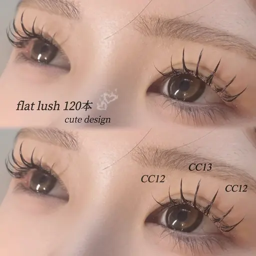 【マツエク】フラットラッシュ80本✨️ ナチュラルデザイン ちゅるちゅる束感仕上げ🖤