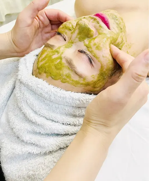✨艶肌🥚✨【引上げ電気美容鍼✖️無剝離ハーブピーリング🌿】💕頭首肩背中顔マッサージ＋幹細胞美容液付