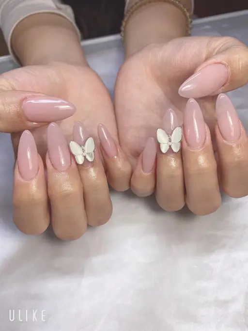 圧倒的美フォルムのチップ長さ出し♡ちゅるん💗うる艶ワンカラー🤍オフ無し💗