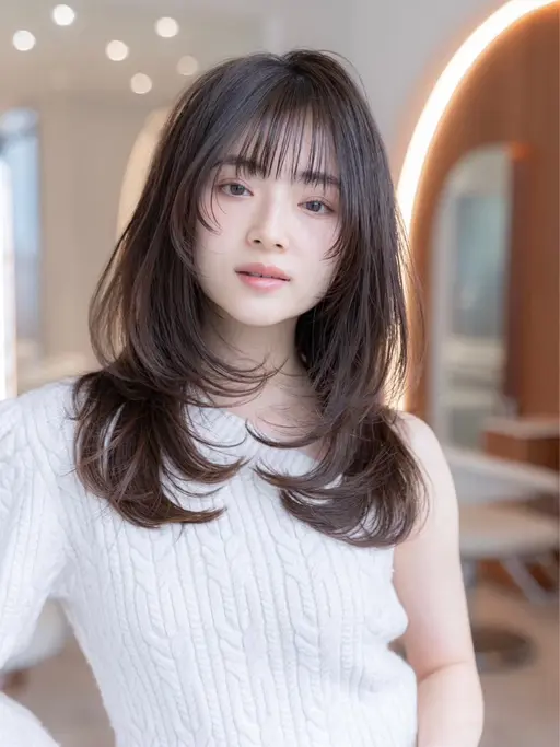 【💙人気No. 1メニュー💙】カット+カラー+最高級ケラスターゼトリートメント 【レイヤーカット】【髪質改善】