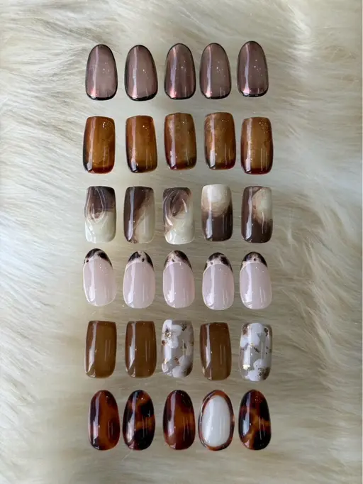 【オフなし】10月限定🦔🍂6種から選べるBrown Nail🐻💫