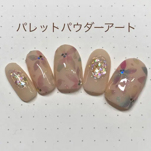 ネイルアートモデル【パレットパウダー】コース※ケア込み※オフ無料※¥5500