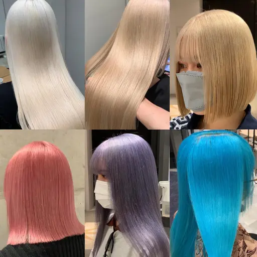 韓国で大人気✨艶ハイトーン【ケアブリーチカラー+トリートメント】ホワイトベージュ/ダブルカラー/ミルクティーグレージュ/