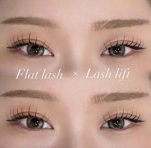 〈エク×パーマ🩰🤍〉フラットラッシュ100本+まつげパーマ