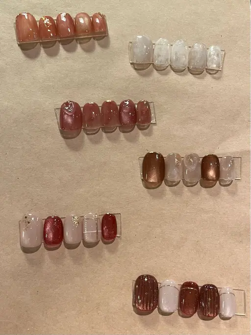 ♢U30限定♢𖧷【オフあり】𖧷 秋or冬限定デザインネイル🍂⚠️12種のサンプルからお選び頂けます※色配置変更不可