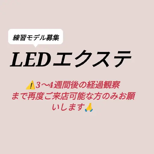 【練習モデル（3〜4週間後の経過観察に再度ご来店可能な方のみ）】LEDエクステ 80本　⚠️付け足しNG⚠️オフNG