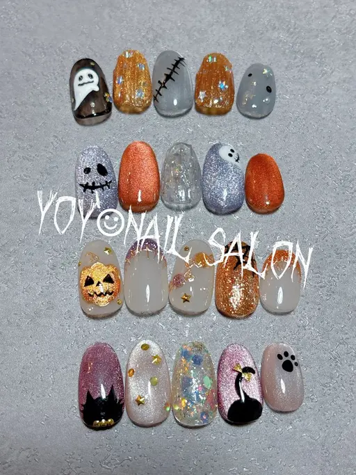🎃10月限定ハロウィンキャンペーンアートコース🎃ジェルオフ&ドライケア込み☆パラジェル追加◎当日ご予約◎
