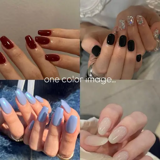 【ワンカラーネイル💅🏻オフなし❌】ミニモ学割🩶パーツなし（オフ・長さ出し・パラジェル変更+料金）