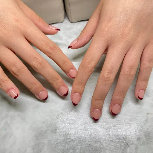 【オフなし】ハンド💅🏻🫧 《王道フレンチ🌙》パラジェル変更可✨/新宿*.+゚