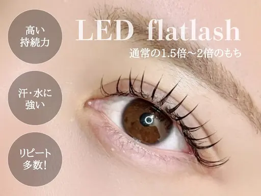 【高持続LED】フラットラッシュ120本 ¥7700   新規オフ無料