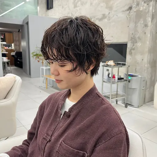 【朝が楽でオシャレ☝️】似合わせカット+ダメージレス酸性パーマ🌱