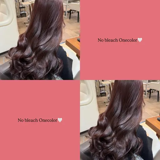 ブリーチなしワンカラー🤍