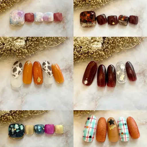 秋ネイル◎ハンド定額季節のネイル💅🉐今月だけ！¥7980→¥6900定額のネイル【◎オフ無料】