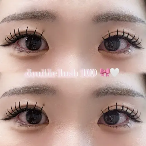 ダブルラッシュorバインドロック🎀100束コーティング仕上げ⋈ *。 浦和/マツエク/束感/ダブルフラット