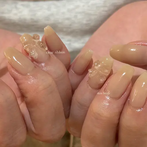 ミニモ新規限定！（オフ込）ワンカラー➕リボンパーツ2個（画像の形のみ、カラーは変更可）