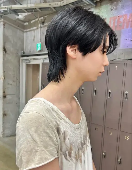 メンズウルフカット