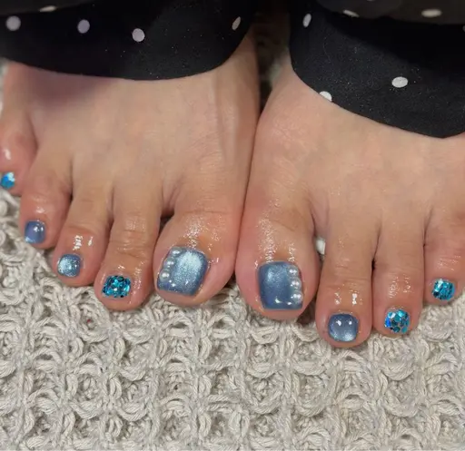 掲載限定❣️【FOOT】オフなし🉐選べる親指アート❣️マグネット、ラメ、フラッシュ、ワンカラー　ミニモ学割歓迎