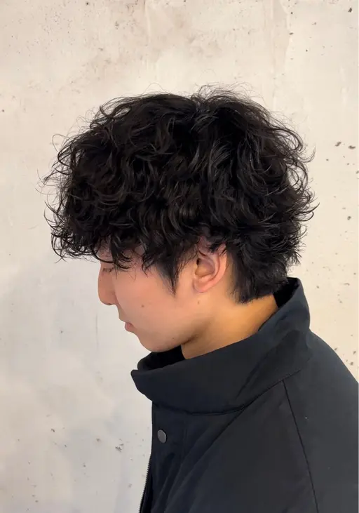 カット+波巻きパーマ