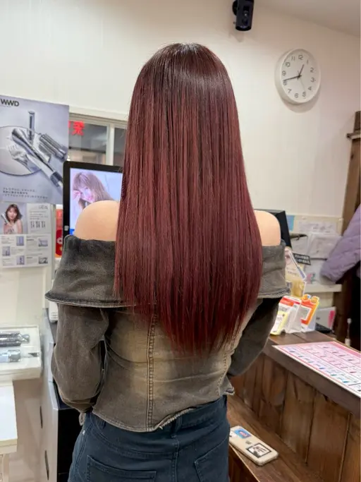 【カラーモデル】🍒ブリーチ無しワンカラー💕モデル価格でご案内致します✨minimo限定価格¥2200‼️
