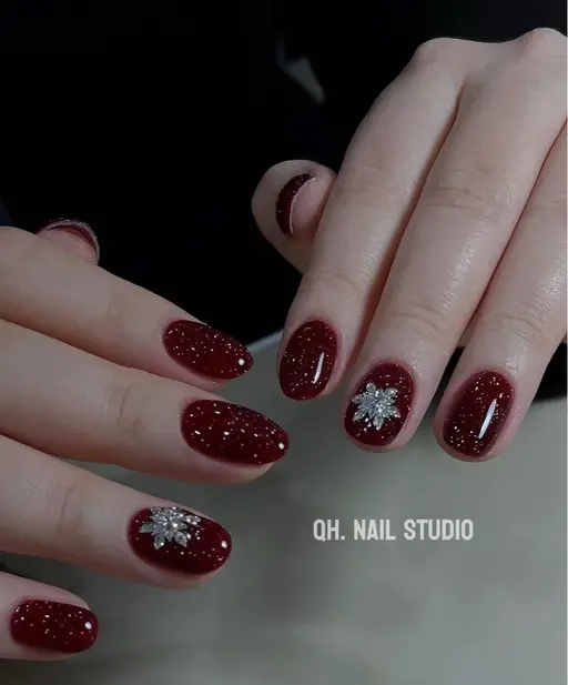 定額ネイル💅メニュー写真デザイン★🌸人気💕 冬限定の雪花ネイル8