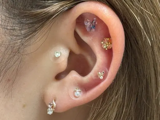 🎉New menu👂耳ツボジュエリー💎両耳10個💎シンプルパーツ６＋キラキラパーツ４