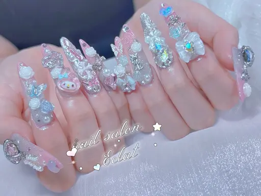 💗150分やり放題コース💗姫ネイル/地雷ネイル/持ち込み全部OK！❤️‍🔥 💄ゴージャス盛り放題！　¥10980