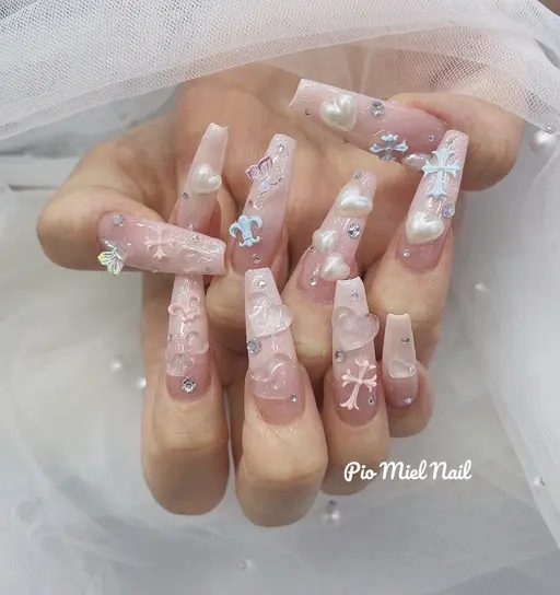[お気に入りした方限定] 🎀チップ長さだし10本🌻アート・パーツつけ放題 ¥14980→ ¥10980