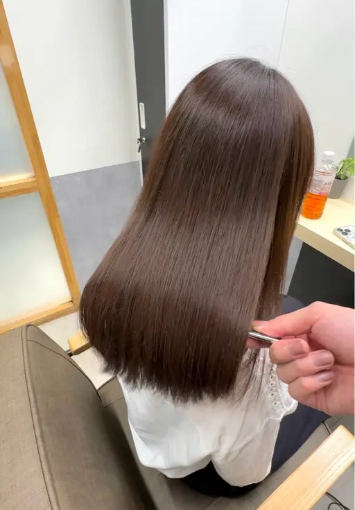 髪質改善ストレート➕毛先カールスタイル