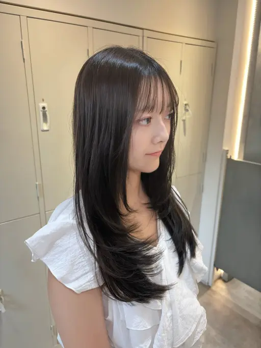前髪カット✂️＋ケアカラー❣️＋超音波クイックトリートメント✨