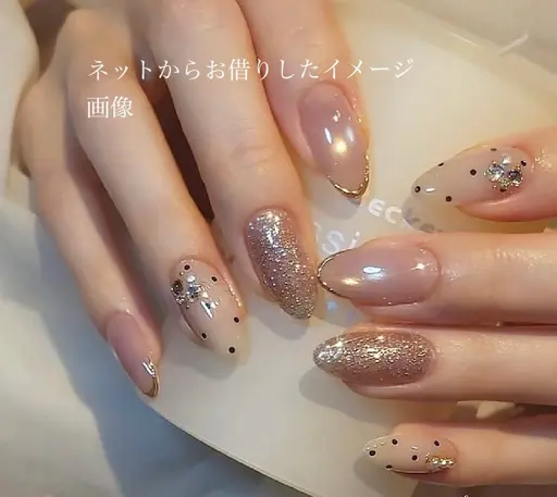 【モニター価格】ラメ× ドット× ミラー✦︎オフあり・なし現金のみのメニュー。撮影のご協力お願いいたします！
