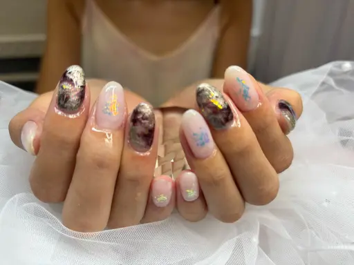 オフ込みハンドジェルネイル　10本アート