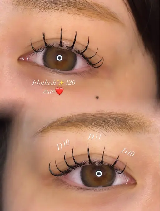 ‼️当日限定お得値段‼️フラットラッシュ120本 🎀コーティング付き✨（本数変更可能です！）LEDも可能です🫶🏻