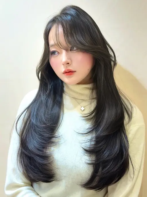 【❣️当日限定❣️】似合わせカット💕+高発色カラー🌈＋超音波トリートメント🫧韓国 レイヤー ロング 艶カラー