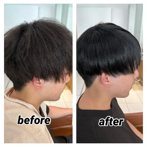 《メンズ専用》自然に馴染む“曲がる縮毛矯正”💈クセを活かして整える！「真っ直ぐすぎる縮毛矯正はイヤ」そんな方におすすめ