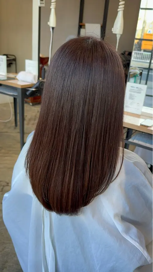 【12月限定】ツヤ髪透明感ワンカラー＋美髪トリートメント「暗めトーンとトリートメントでさら艶質感に」シャンプーブロー込み