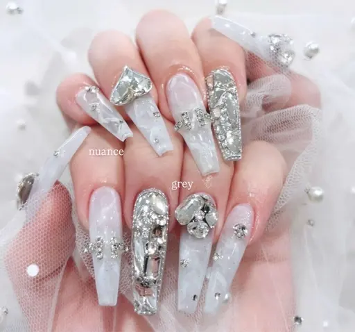 🎀【オフあり】アート10本やり放題【大理石】🎀