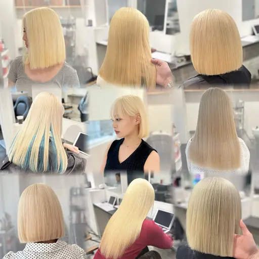 【ブロンドにしたい方へ】ケアブリーチ2〜3回+前髪カットor艶トリートメント