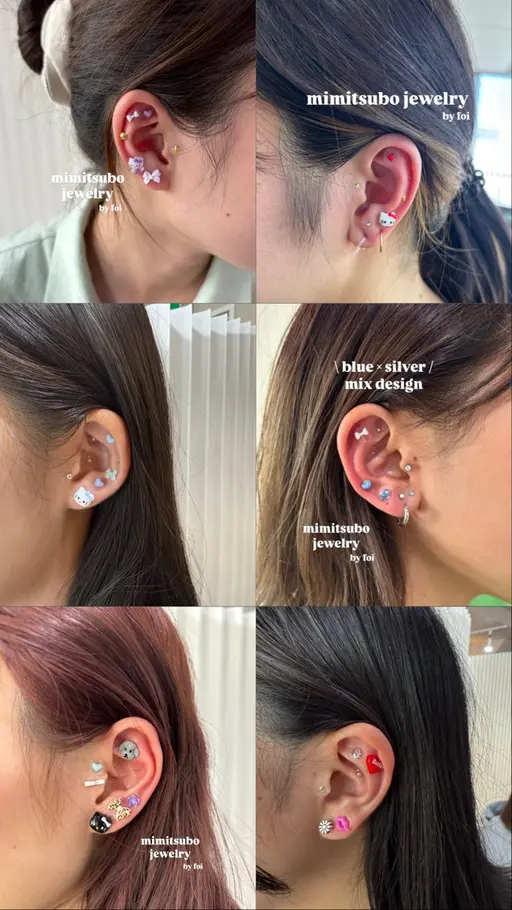 当日限定✨耳ツボジュエリー💎12粒ジュエリー選び放題 シンプルなジュエリーからキャラクタージュエリー 多数ご用意🫧