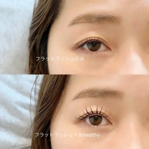 フラットラッシュ100本+&healthy💛《初回オフ無料》 アンドヘルシー♡