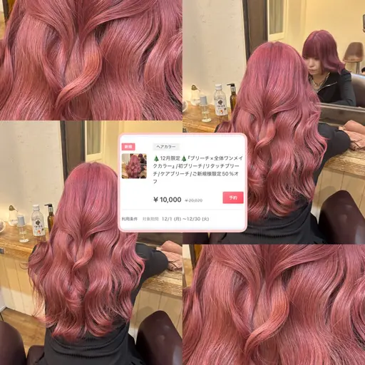 🎄12月限定🎄『ブリーチ×全体ワンメイクカラー』ご新規様限定50%オフ/初ブリーチ/リタッチブリーチ/ケアブリーチ/